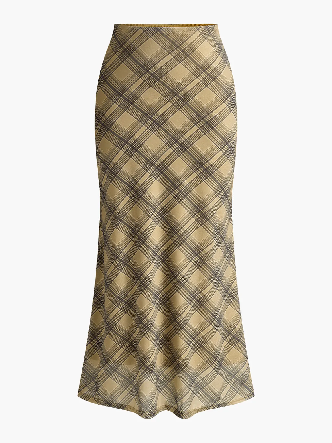 Vintage Plaid Midi Skirt