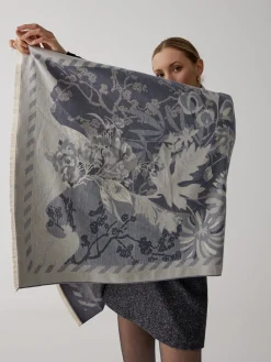 Vintage Plant Flower Jacquard Cotton Scarf