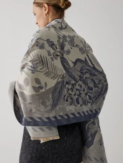 Vintage Plant Flower Jacquard Cotton Scarf