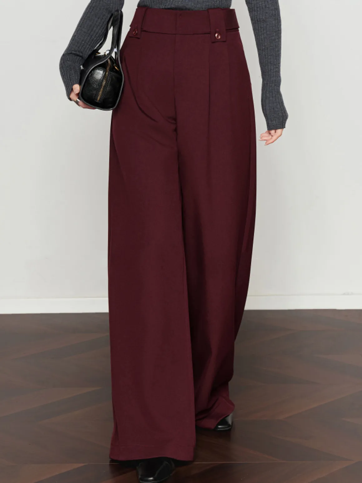 Vintage Pleated Wide-Leg Pants