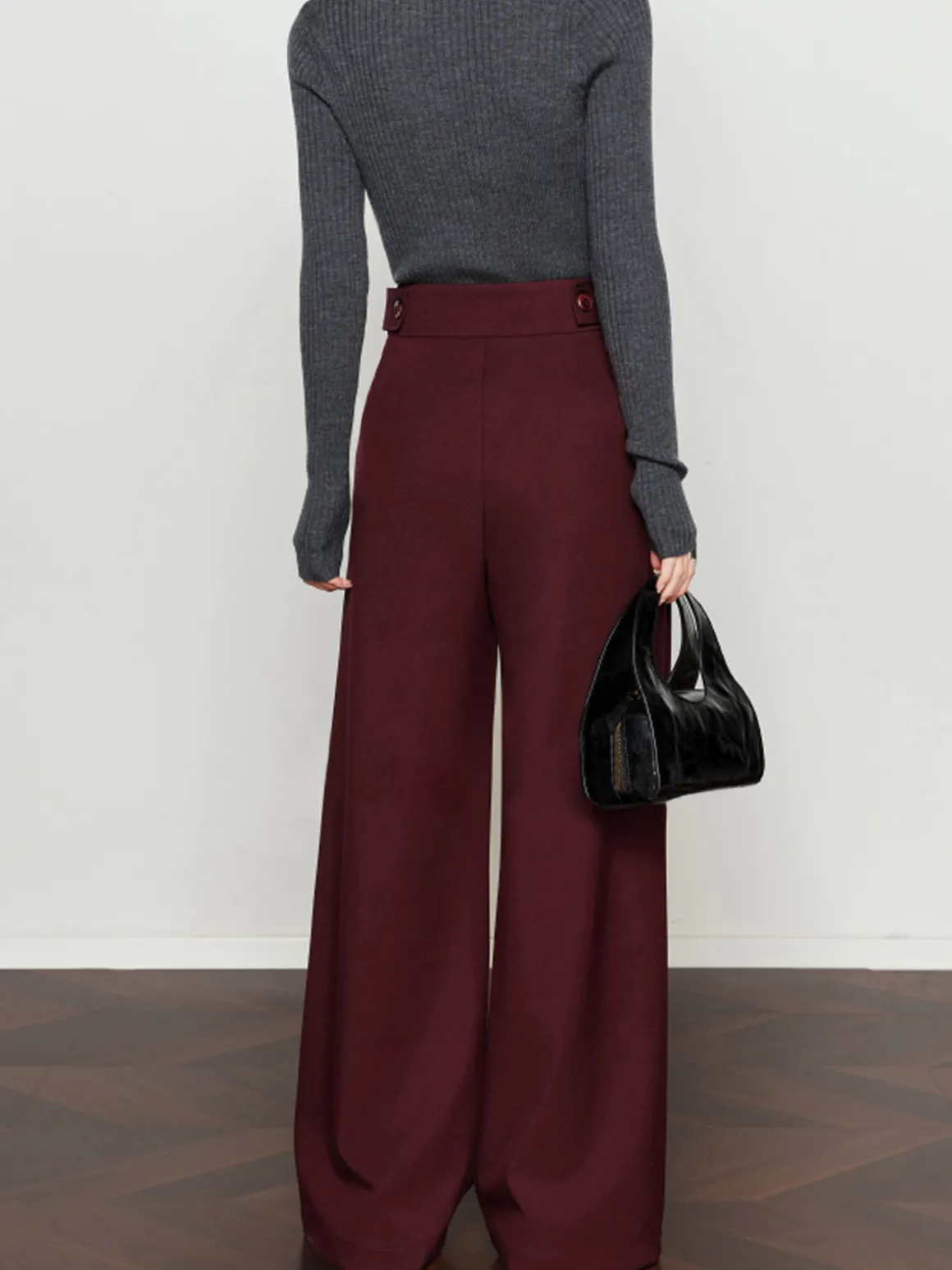 Vintage Pleated Wide-Leg Pants