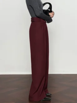 Vintage Pleated Wide-Leg Pants