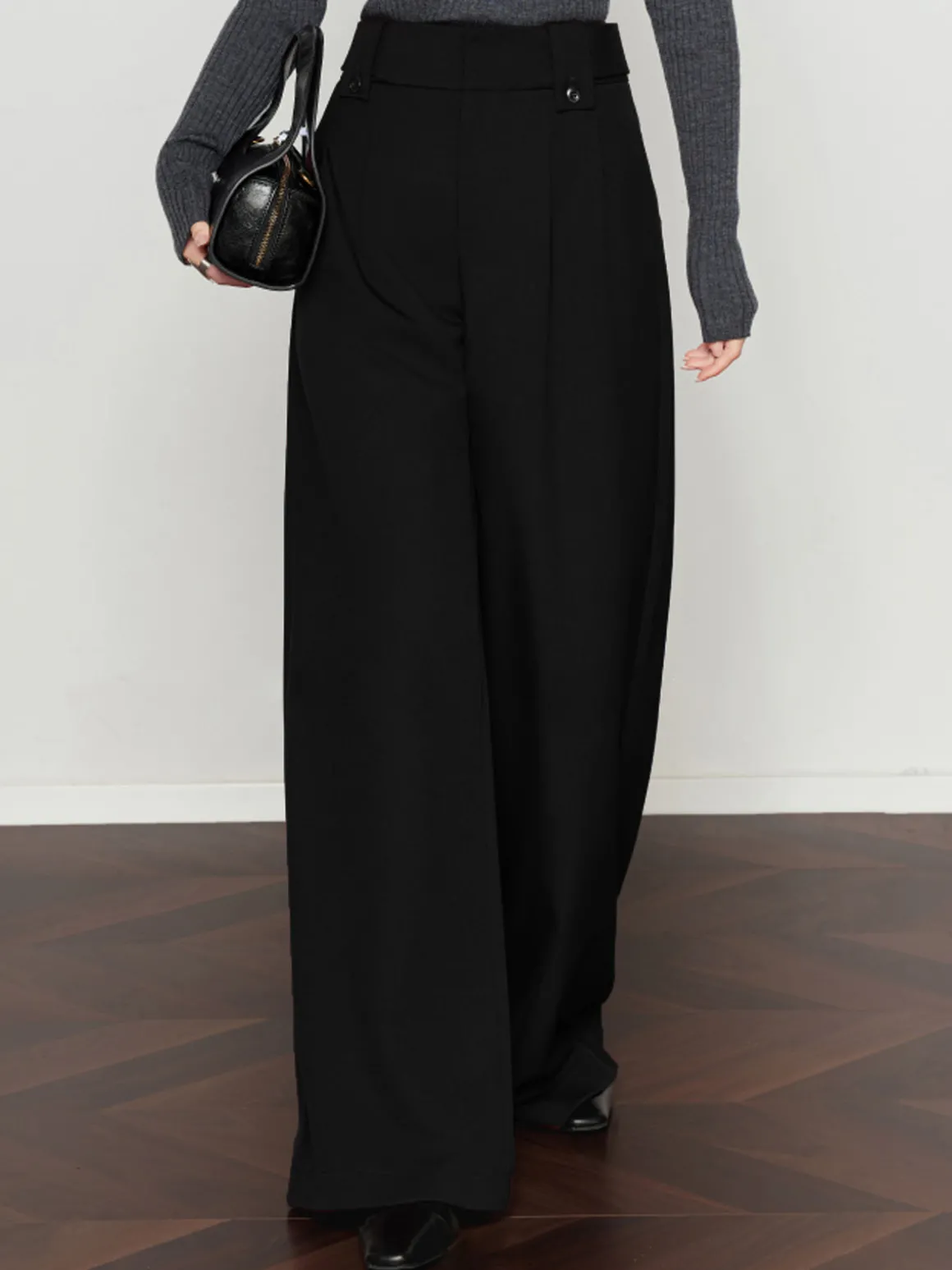 Vintage Pleated Wide-Leg Pants