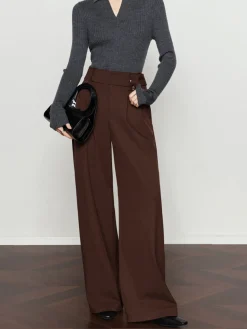 Vintage Pleated Wide-Leg Pants