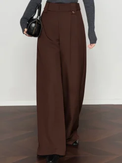 Vintage Pleated Wide-Leg Pants