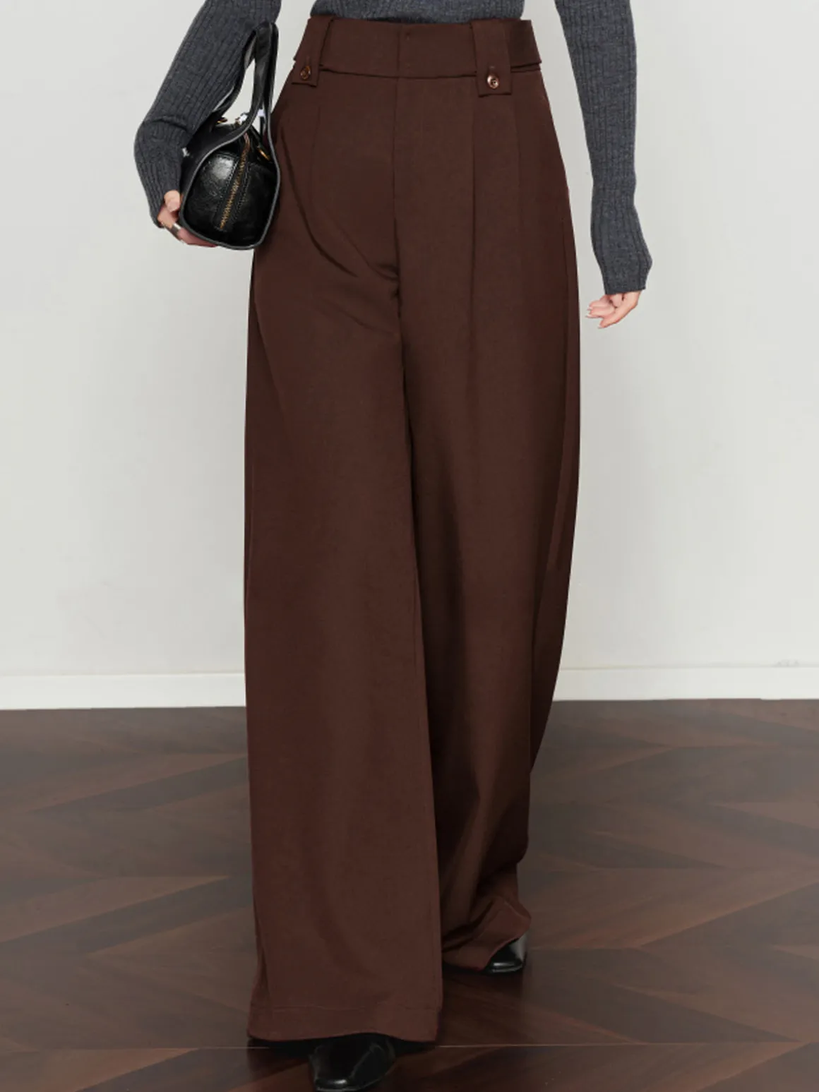 Vintage Pleated Wide-Leg Pants