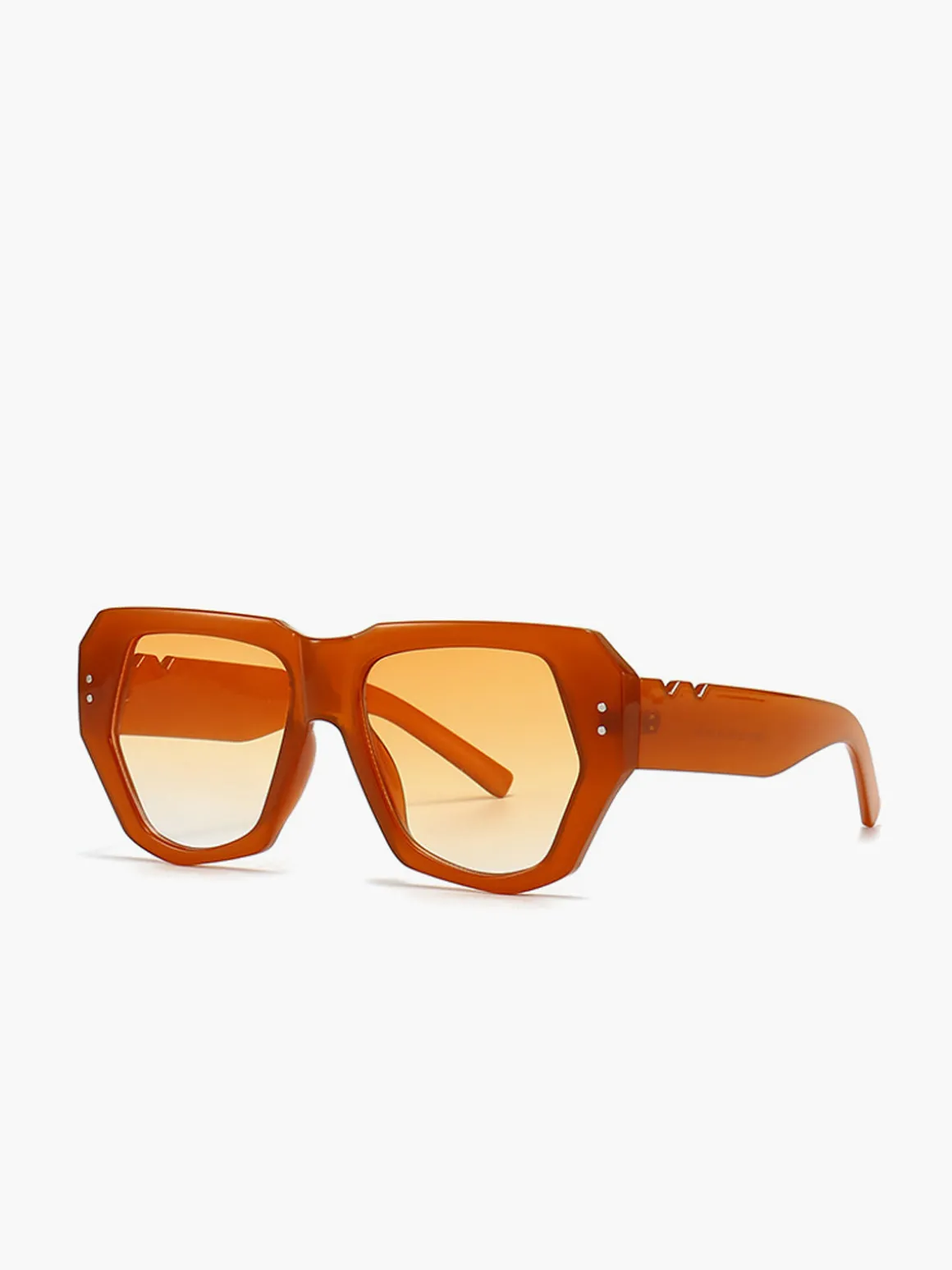 Vintage Polygon Cat Eye Rivets Sunglasses