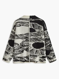 Vintage Printed Oversize Knit Outwear