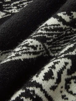 Vintage Printed Oversize Knit Outwear