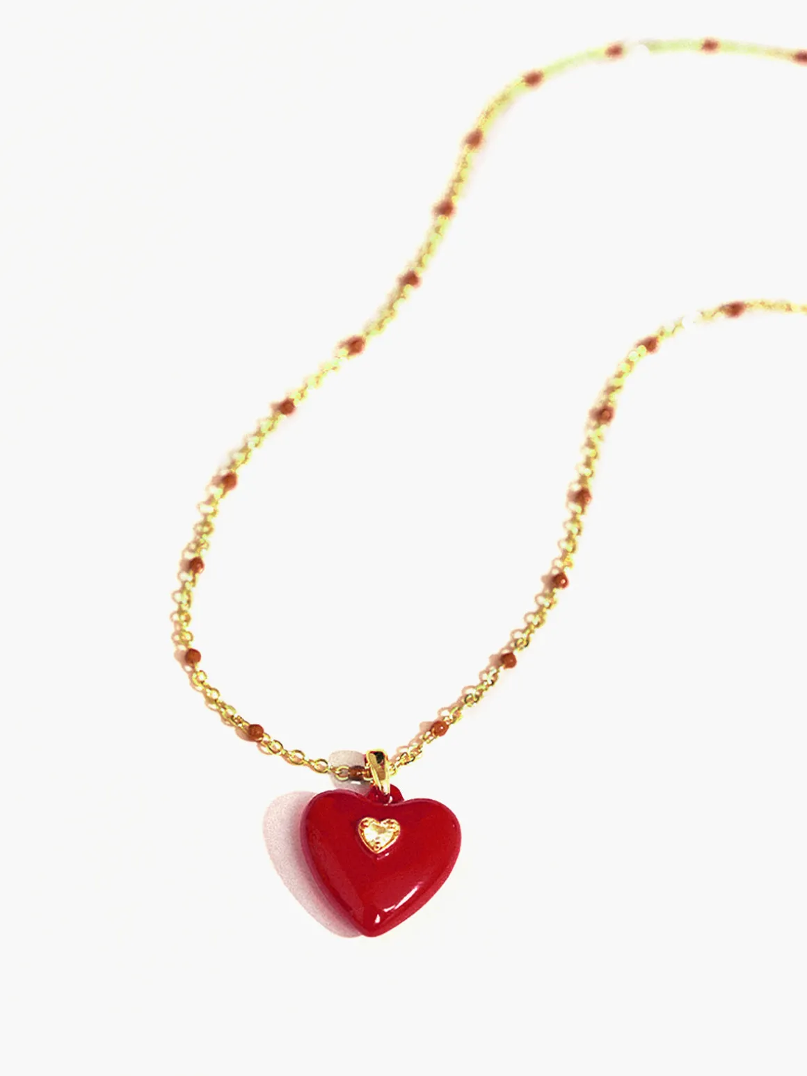 Vintage Red Heart Necklace