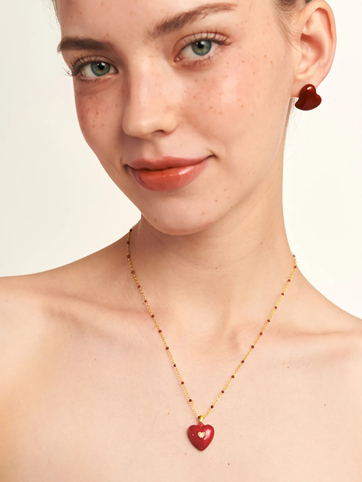 Vintage Red Heart Necklace