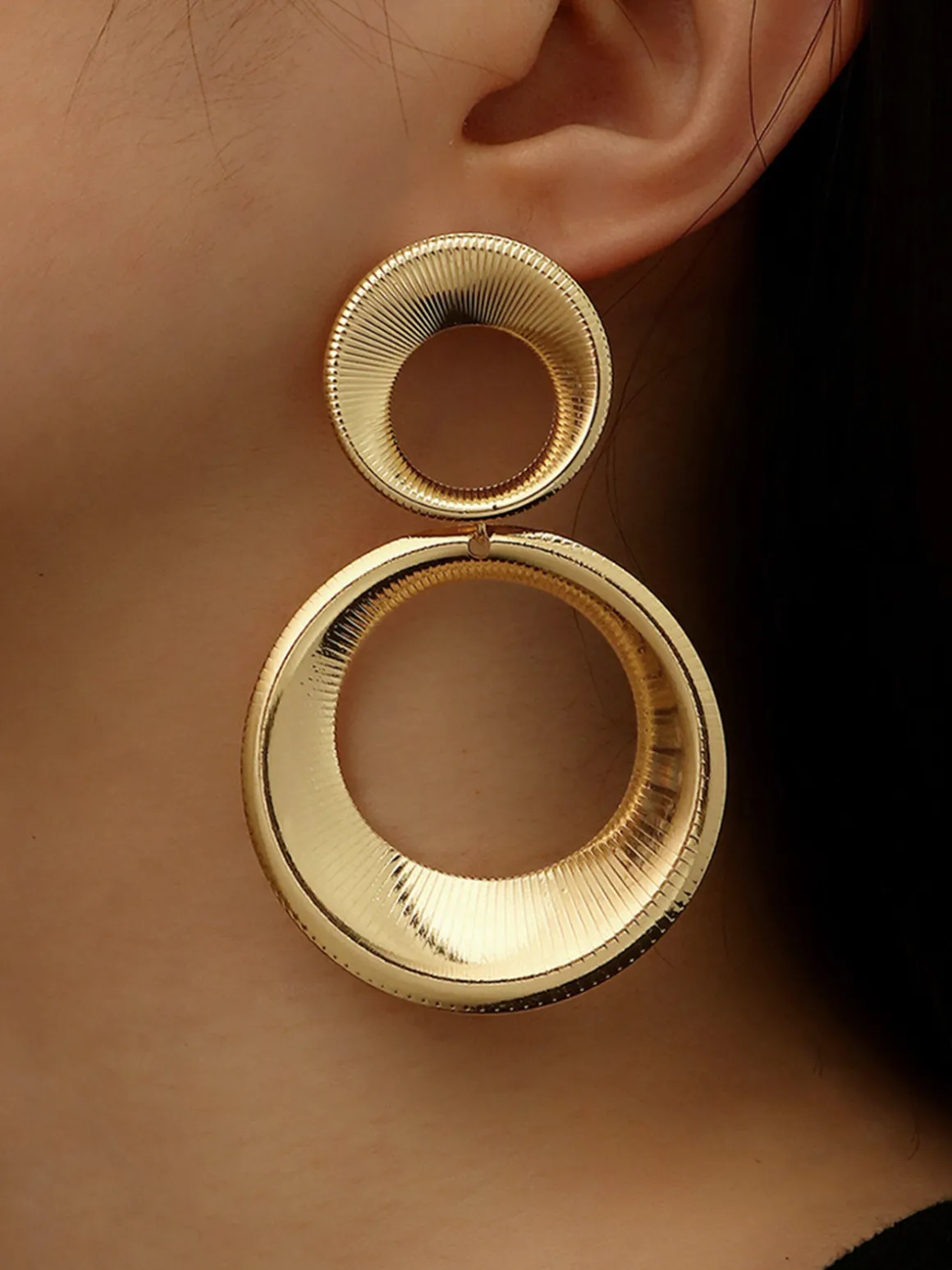 Vintage Round  Bold Pendant Earrings