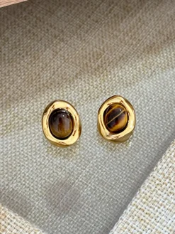 Vintage Tiger Eye Earrings