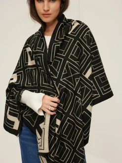 Vintage Two Tone Letters Scarf