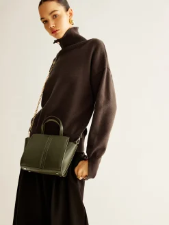 Vintage Two Way Zipper Handbag