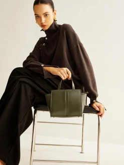 Vintage Two Way Zipper Handbag