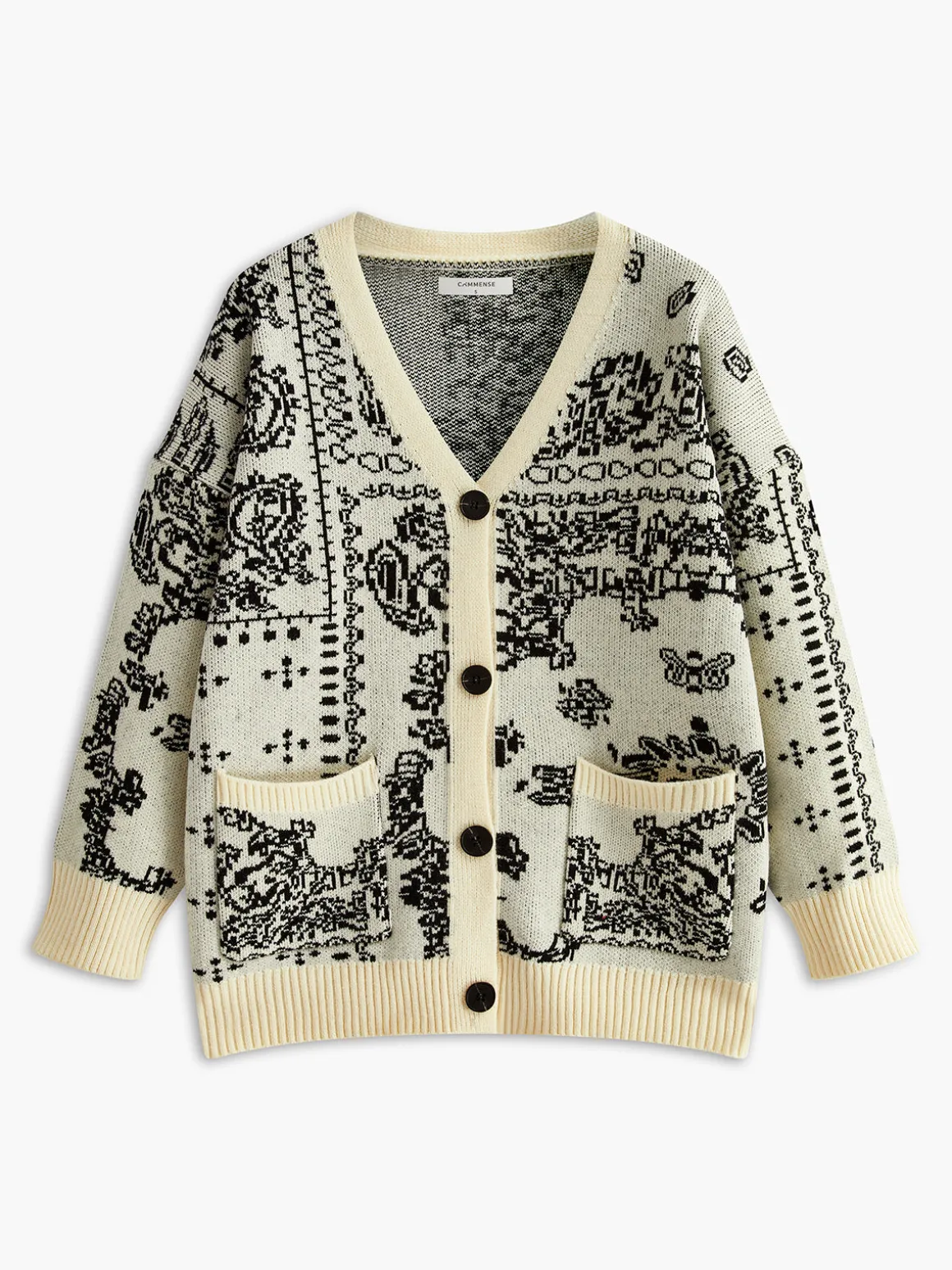 Vintage V-Neck Soft Knit Outerwear