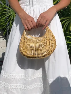 Vintage Wicker Basket Bag
