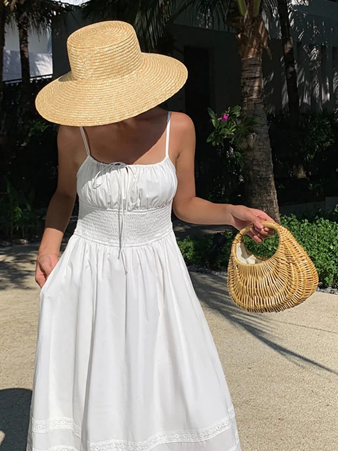 Vintage Wicker Basket Bag
