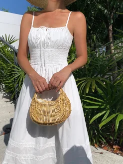 Vintage Wicker Basket Bag
