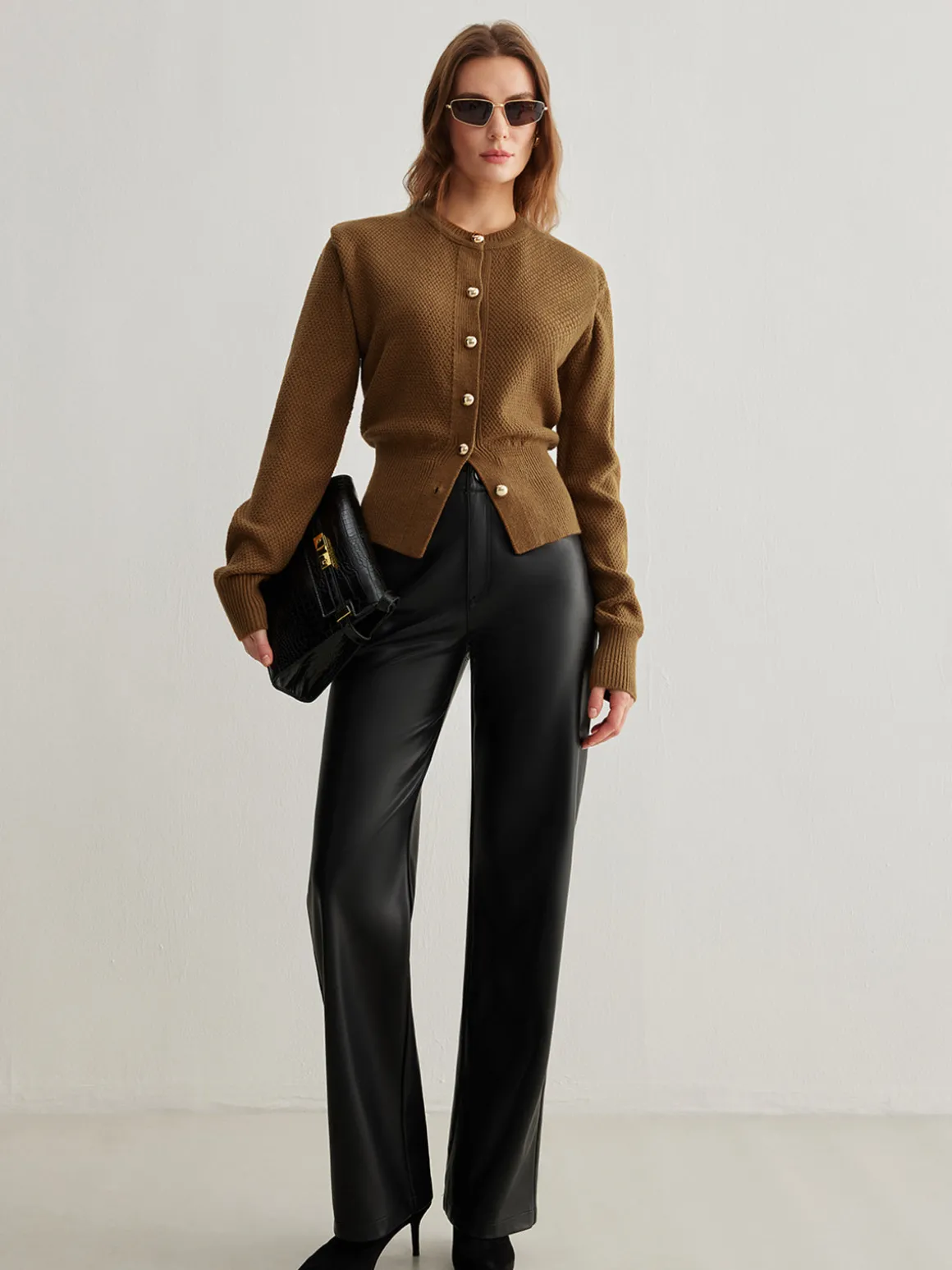 Vintage Wool-Blend Button Down Cardigan