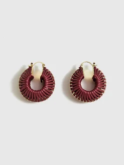 Vintage Woven Chunky Hoop Earrings