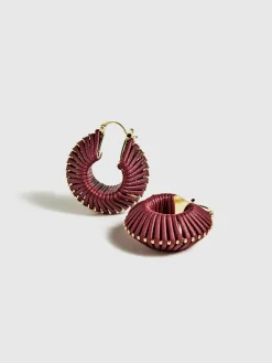 Vintage Woven Chunky Hoop Earrings