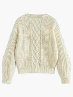 V-Neck Button Mechanism Cable Cardigan