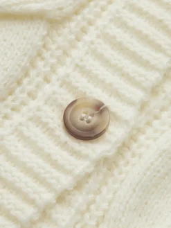V-Neck Button Mechanism Cable Cardigan