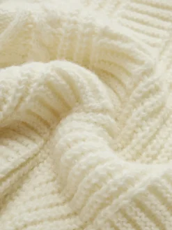 V-Neck Button Mechanism Cable Cardigan