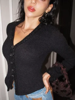 V-Neck Button Petite Blouse