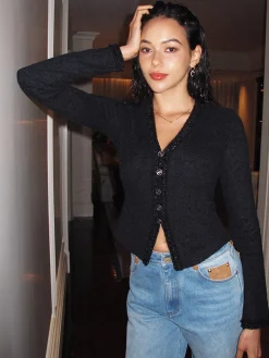 V-Neck Button Petite Blouse