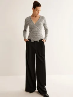 V-Neck Criss Cross Knit Top