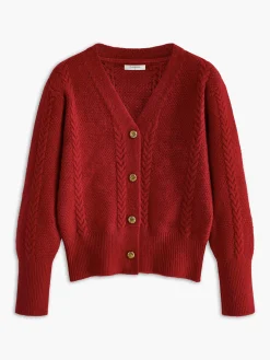 V-Neck Metal Breasted Stretch Cardigan