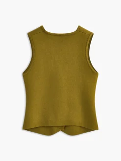 V-Neck Metal-Breasted Jersey Vest