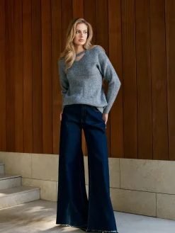 V-Neck Plain Pullover Sweater