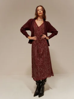 V-Neck  Rhinestone Split Tank Dress