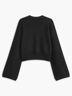 V-Neck Rhinestone-Bow Cardigan