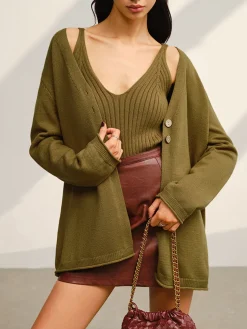 V-Neck Ribbed Sweater Co-ords