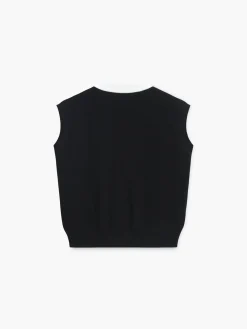 V-Neck Solid Button Knitted Vest