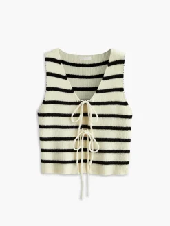 V-Neck Striped Tie Sweater Vest
