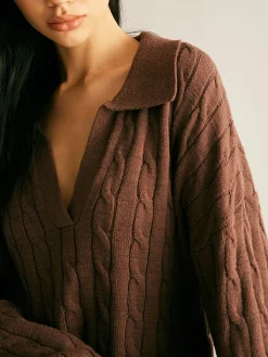 V-Neck Twist Lapel Sweater