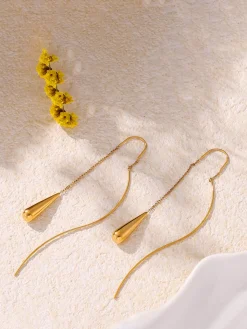 Water Drop Tassel Earrings