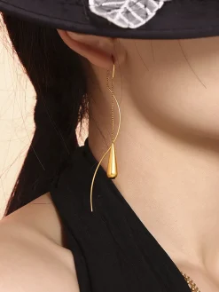 Water Drop Tassel Earrings
