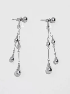 Water Drop Tassel Stud Earrings