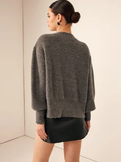 Wave Trim Bow Breasted Cardigan