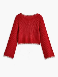 Wave Trim Breasted Cardigan