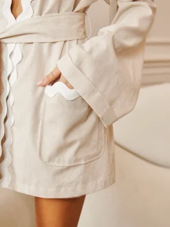 Wave Trim Draped Shoulder Shirt