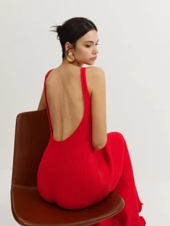 Wave Trim Knit Cami Dress