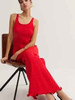 Wave Trim Knit Cami Dress